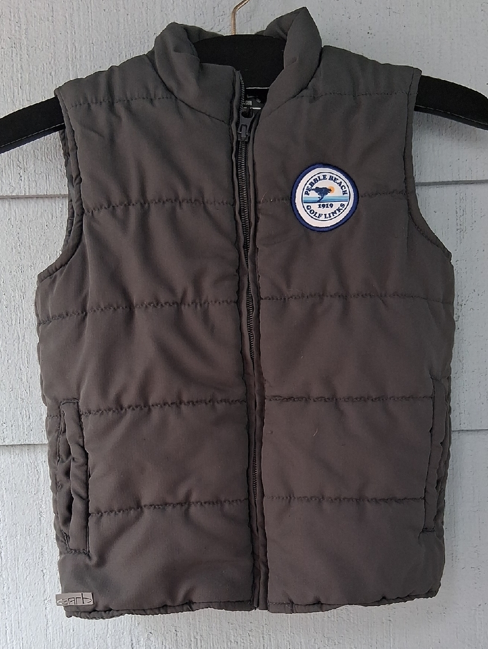Quilted Puffer Vest Pebble Beach Logo